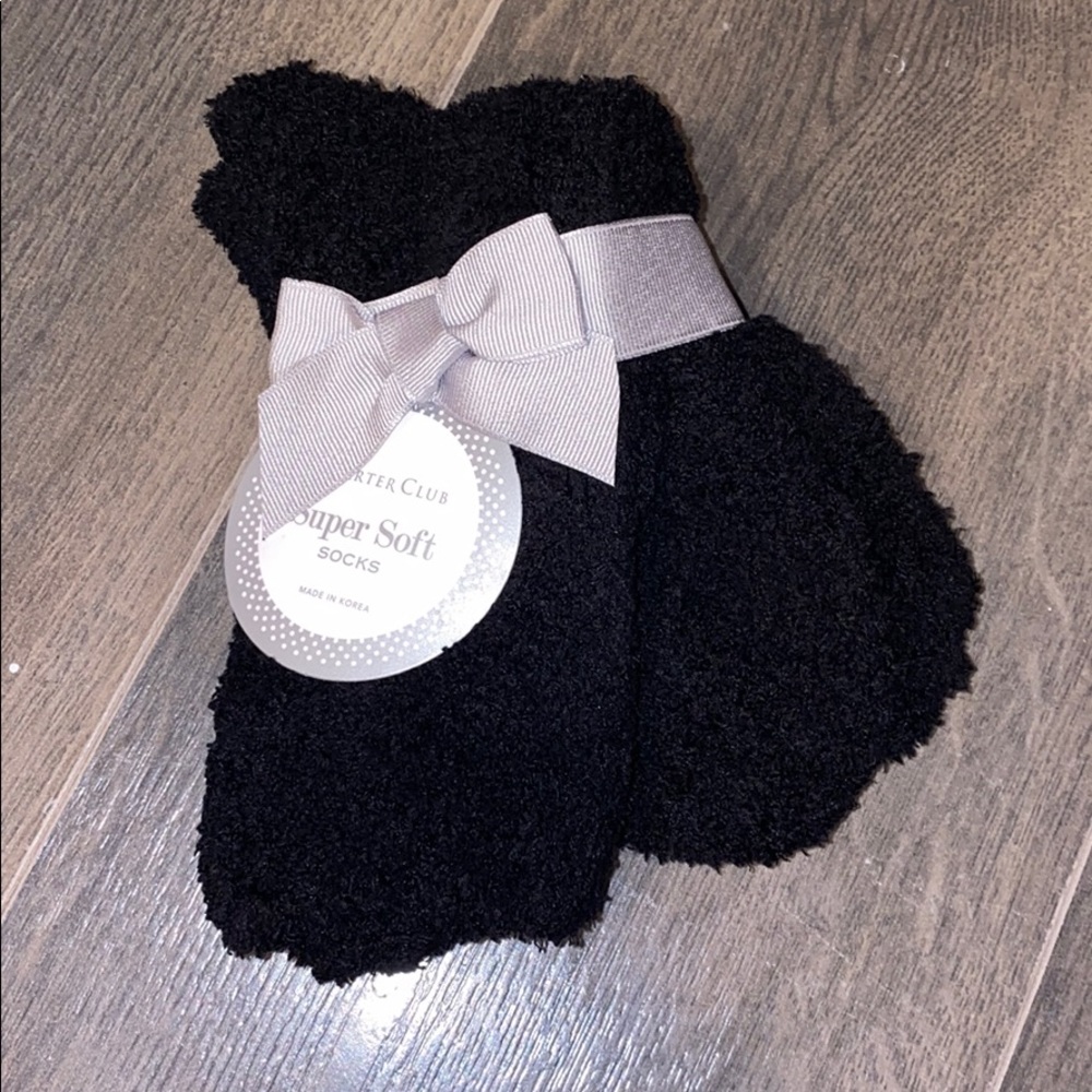 NWT Fuzzy Socks in Black